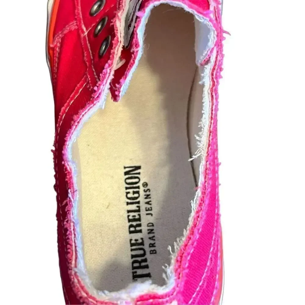 True Religion Korey hot pink fashion chuck style sneakers shoes size 7.5